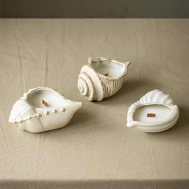 Ceramic Seashell Scented Candle